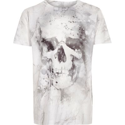 Boys white washed skull T-Shirt